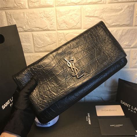 ysl white crocodile clutch|Clutches Saint Laurent Bags .